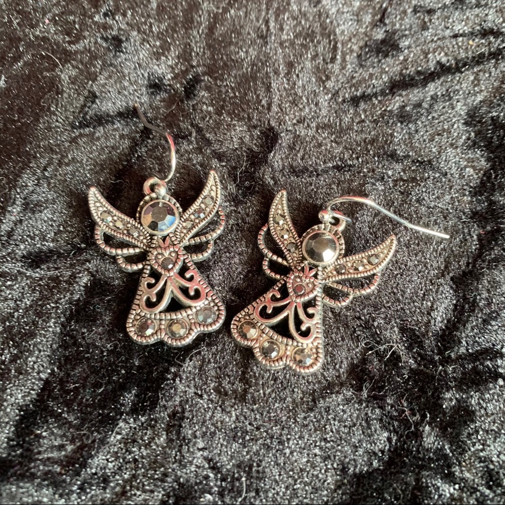 Silver Angel earrings